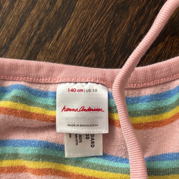 Hanna Andersson Pink Rainbow Stripe Terry Romper - Picture 3 of 3